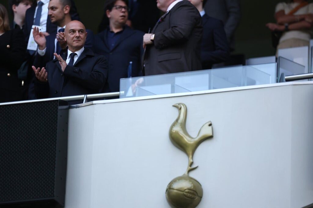 Former Tottenham Hotspur chairman Daniel Levy standing in the stadium stands