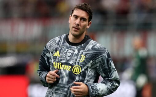 Dusan Vlahovic playing for Juventus in a Serie A match