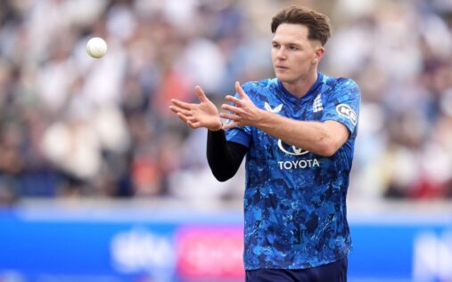 England fast bowler Sonny Baker bowling in the nets during a training session