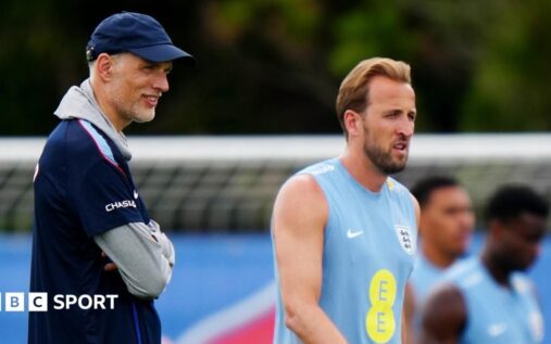 England captain Harry Kane dropping deep to receive the ball and directing teammates during an international match