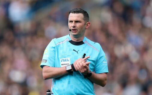 English referee Michael Oliver officiating a football match