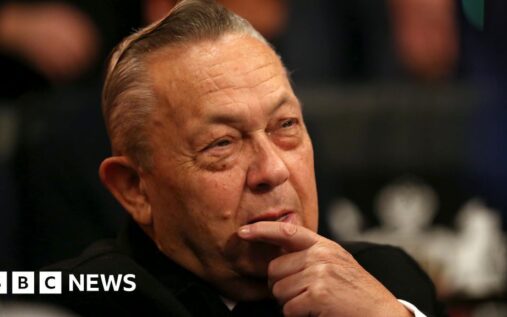 David Sullivan watching a West Ham United match from the stadium stands