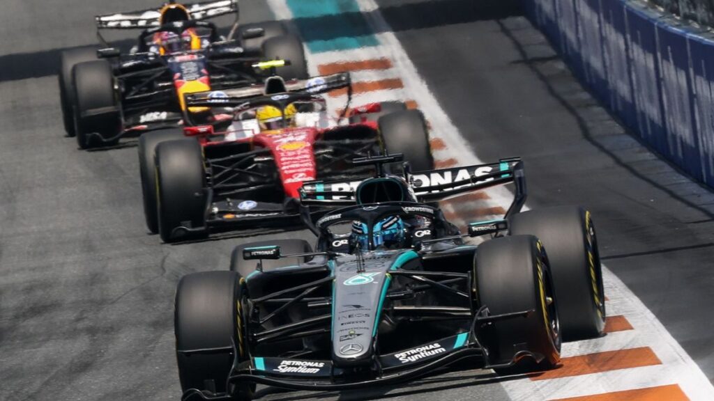 Red Bull Formula 1 car driving on track during a Grand Prix weekend