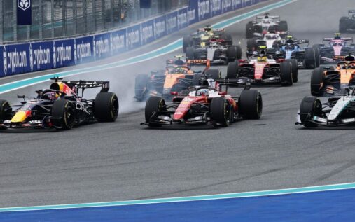 Max Verstappen driving the Red Bull Formula 1 car on a race track