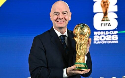 An exterior view of a 2026 World Cup stadium in North America