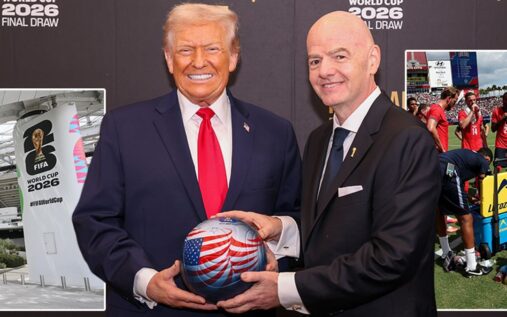 FIFA President Gianni Infantino speaking at a press conference ahead of the 2026 World Cup