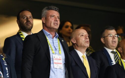 Fenerbahce chairman Sadettin Saran looking serious during a Turkish football event