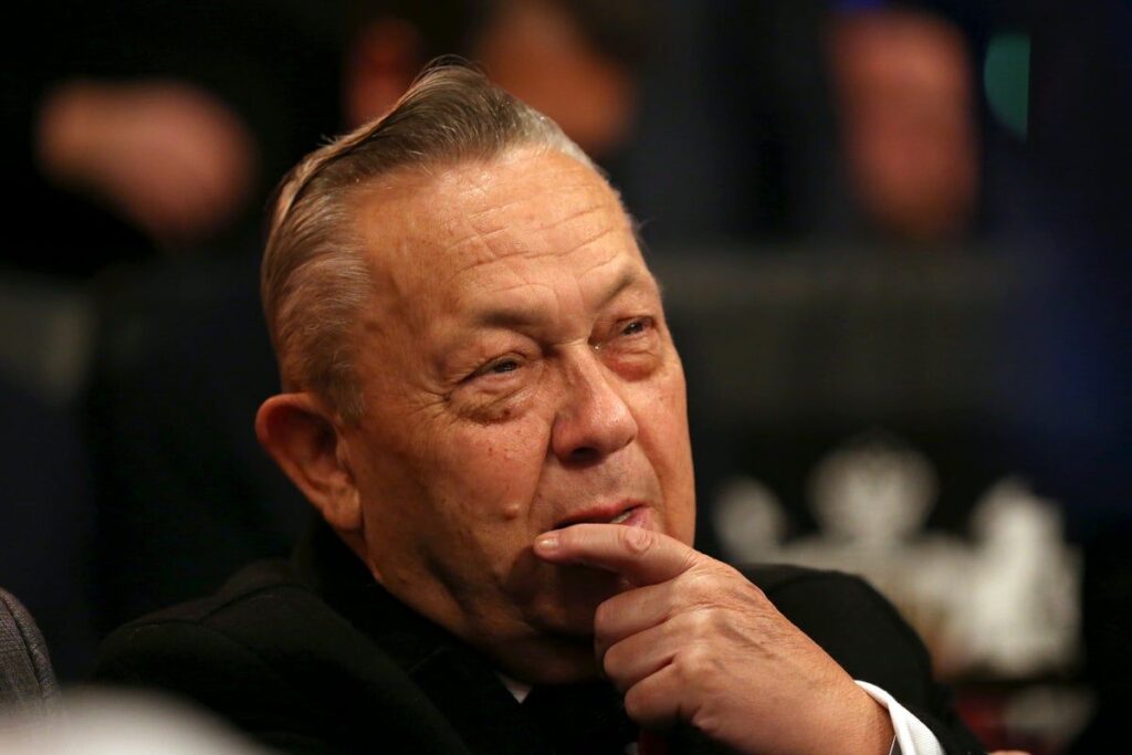 West Ham United co-owner David Sullivan watching a match from the stadium stands