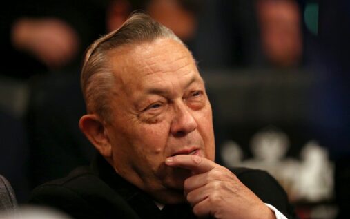 West Ham United co-owner David Sullivan watching a match from the stadium stands