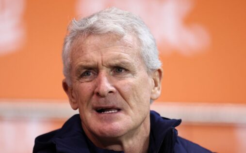 Mark Hughes looking thoughtful on the touchline during a professional football match