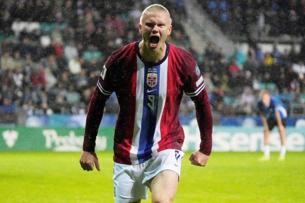 Kylian Mbappe and Erling Haaland competing for their respective national teams