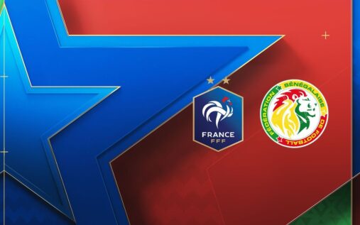 France and Senegal national team flags displayed alongside the official FIFA World Cup 2026 logo