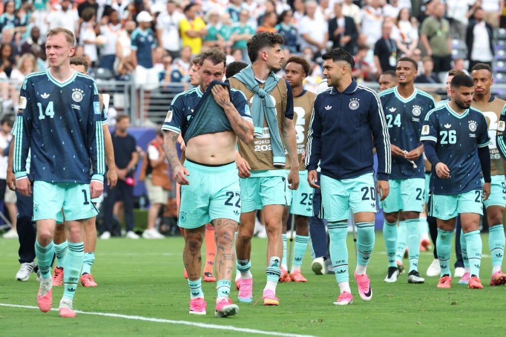 Julian Nagelsmann looking dejected on the touchline during Germany's 2-1 World Cup defeat to Ecuador