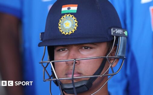 15-year-old Indian cricketer Vaibhav Sooryavanshi batting during a match