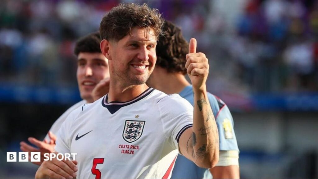 John Stones playing for England during an international football match