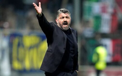 Gennaro Gattuso gesturing from the touchline during a football match