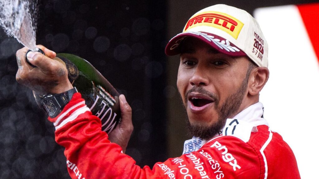 Lewis Hamilton driving his Ferrari car during the 2026 Formula 1 season
