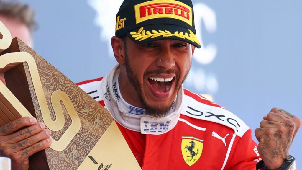 Lewis Hamilton driving the Ferrari Formula 1 car during the 2026 season