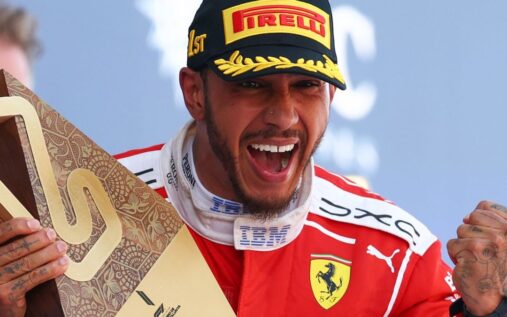 Lewis Hamilton driving the Ferrari Formula 1 car during the 2026 season