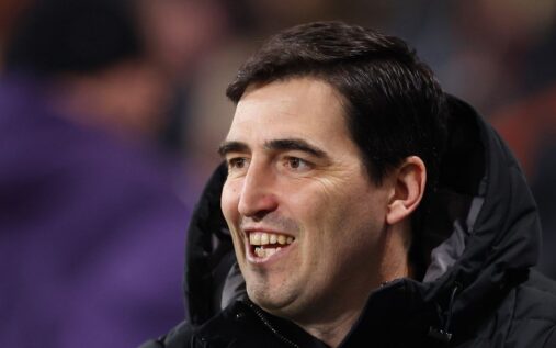 Liverpool manager Andoni Iraola issuing tactical instructions from the touchline
