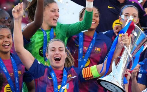 Alexia Putellas playing for Barcelona before her transfer to London City Lionesses