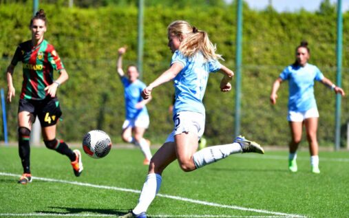 Maja Göthberg playing football for Lazio Women in Italy