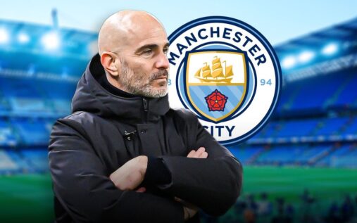 Enzo Maresca standing on the touchline in a manager suit