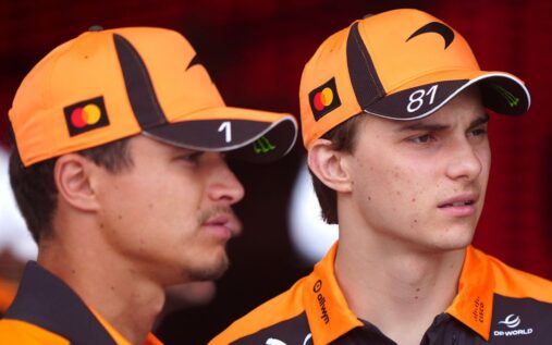 McLaren team principal Andrea Stella looking concerned in the Formula 1 paddock