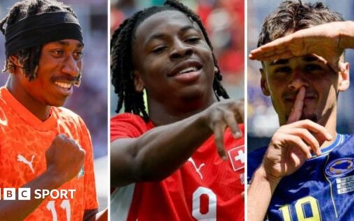 Collage of young football players including Lamine Yamal and Yan Diomande playing at the 2026 World Cup