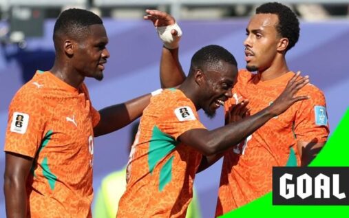 Nicolas Pepe striking the ball to score for Ivory Coast against Curacao