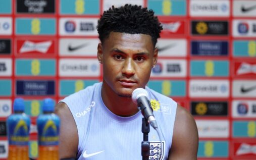 Ollie Watkins playing for England during an international football match