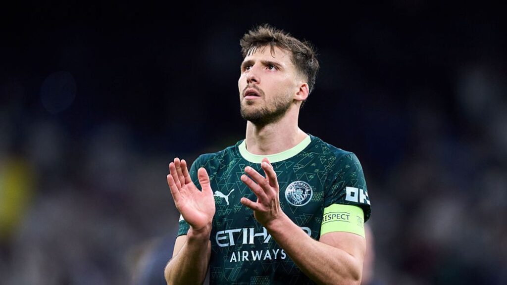 Manchester City defender Ruben Dias playing in a Premier League match