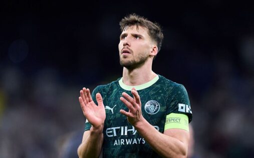Manchester City defender Ruben Dias playing in a Premier League match