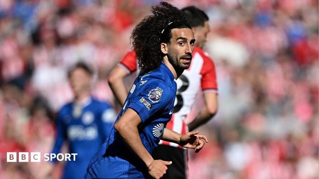 Marc Cucurella playing for Chelsea in a competitive football match