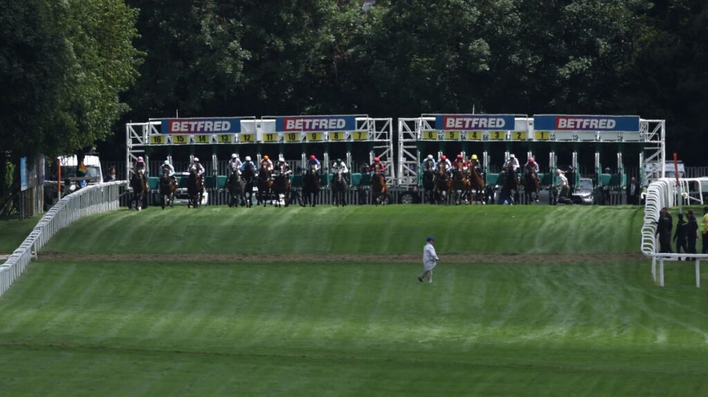 Jockey Ronan Whelan celebrating on horseback after winning the 2026 Epsom Derby