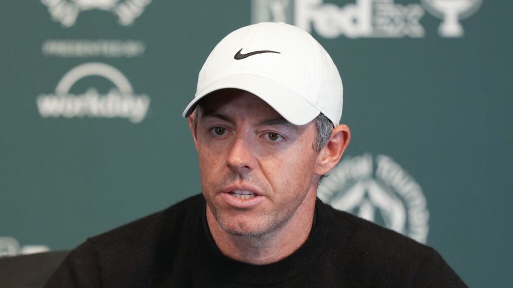 Rory McIlroy looking focused on the golf course