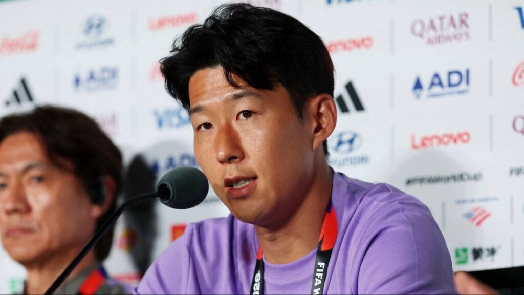 Son Heung-min wearing the South Korea national team captain's armband