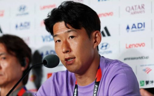 Son Heung-min wearing the South Korea national team captain's armband