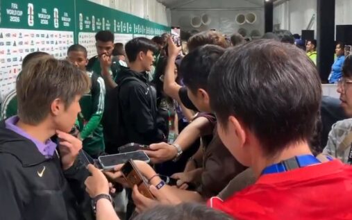South Korea captain Son Heung-min looking dejected after a World Cup defeat