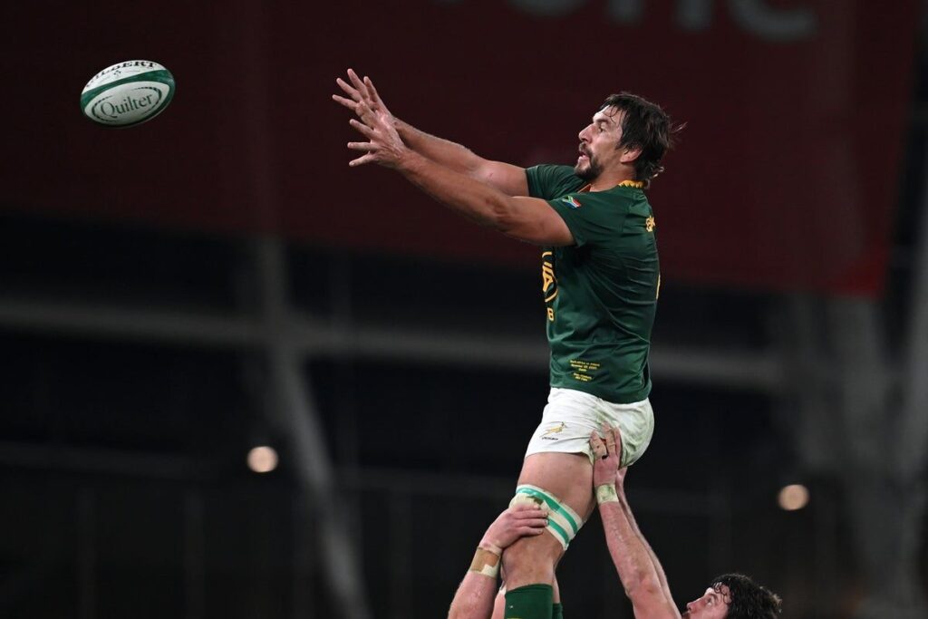 Eben Etzebeth and Siya Kolisi lining up for the South Africa Springboks