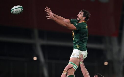 Eben Etzebeth and Siya Kolisi lining up for the South Africa Springboks