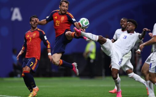 Kylian Mbappe celebrating a goal for France alongside teammates at the 2026 World Cup