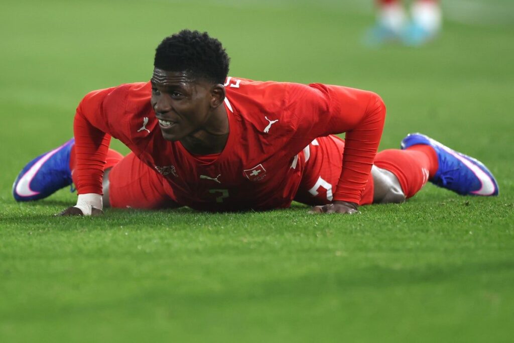 Breel Embolo playing for the Switzerland national football team