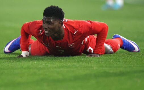 Breel Embolo playing for the Switzerland national football team
