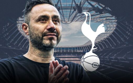 Tottenham Hotspur manager Roberto De Zerbi directing his players from the touchline