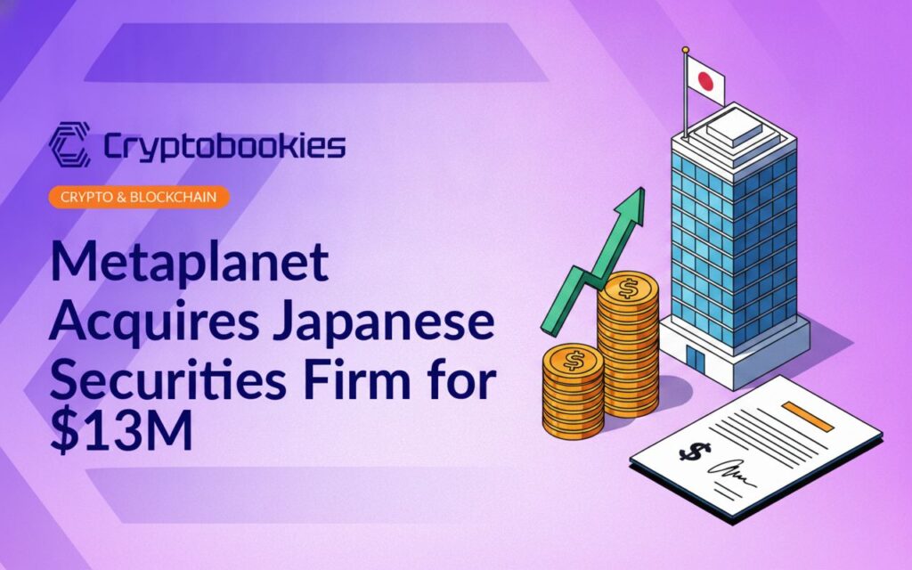 Modern office tower with Japanese flag, stack of gold coins and upward arrow chart, signed document with dollar symbol.